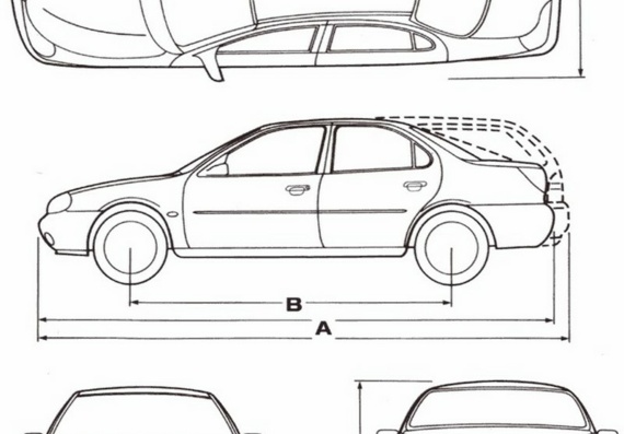 Ford Mondeo (1999) (Форд Мондео (1999)) - чертежи (рисунки) автомобиля